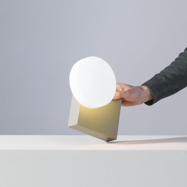 Quarto table light lacquered with hand