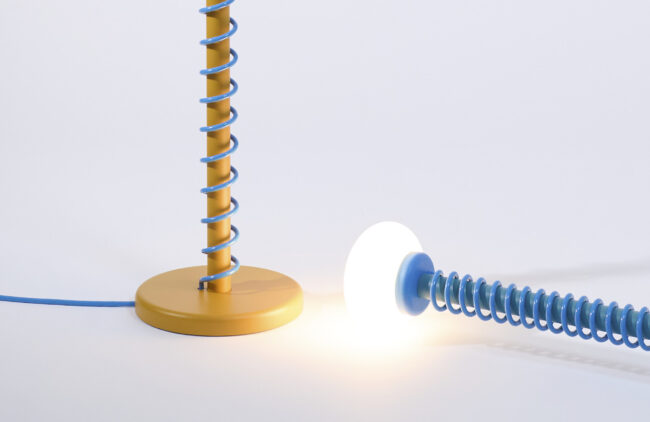 Detail of Spiral lights yellow, blue, green